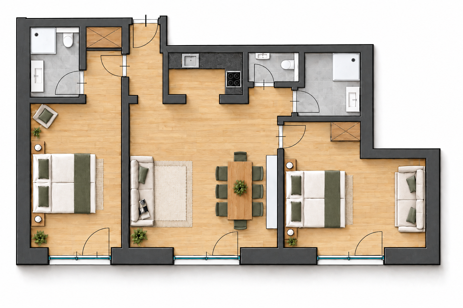 Grundriss des Apartments Apart Alpenjuwel